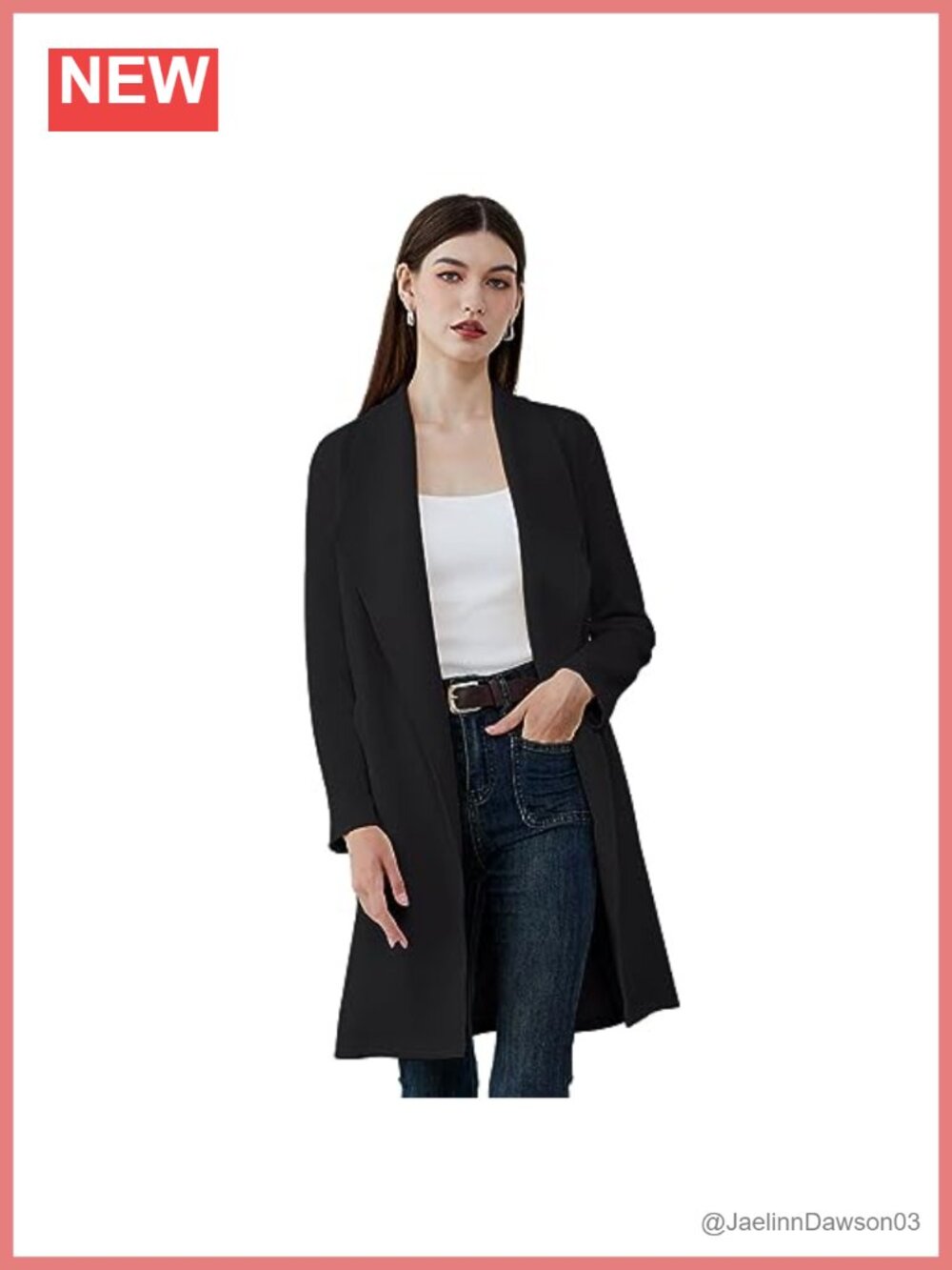 Quilted Open Front Wide Lapel Cotton-Blend Coat Side Pockets